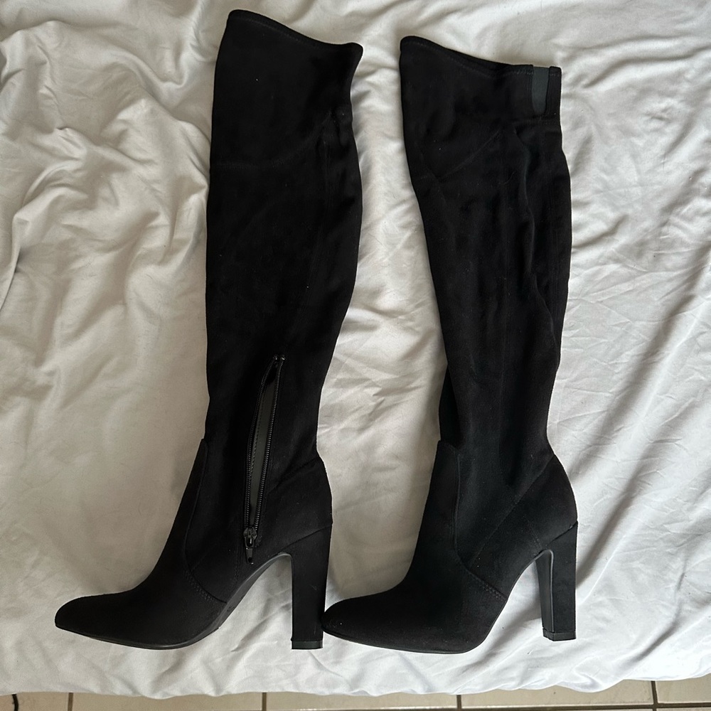 Over the knee suede boots
